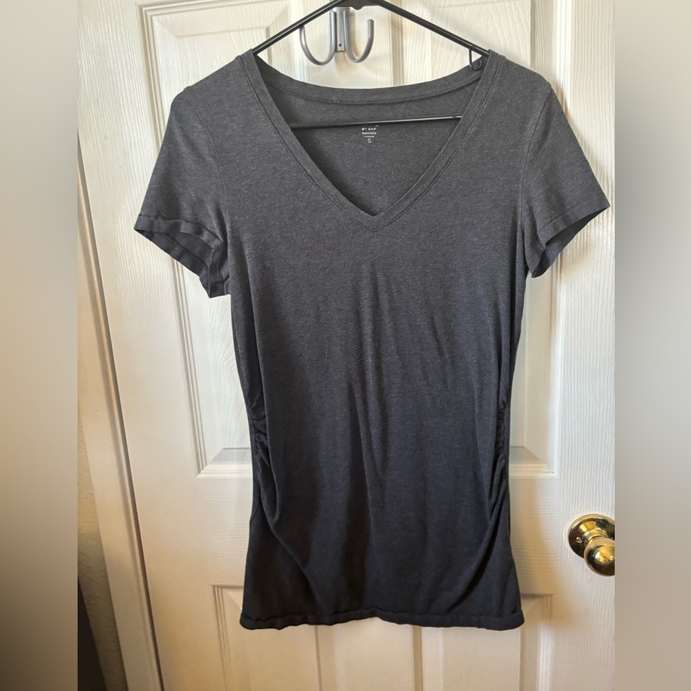 Classic Gray V-Neck Maternity Women's Top